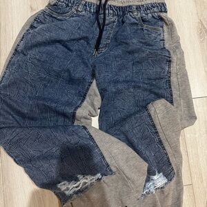 Zumba Blue denim and Gray Jogger Pants
